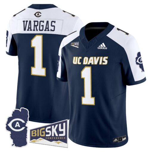 Men's UC Davis Aggies 2025 'Lake Tahoe Patch' Vapor Limited Jersey - All Stitched - Image 30