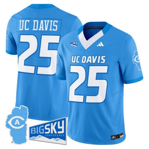 Men's UC Davis Aggies 2025 'Lake Tahoe Patch' Vapor Limited Jersey - All Stitched - Image 39