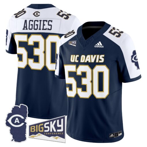 Men's UC Davis Aggies 2025 'Lake Tahoe Patch' Vapor Limited Jersey - All Stitched - Image 26