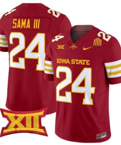 Abu Sama III Jersey #24 Iowa State Cyclones 2025 Limited Stitched Cardinal
