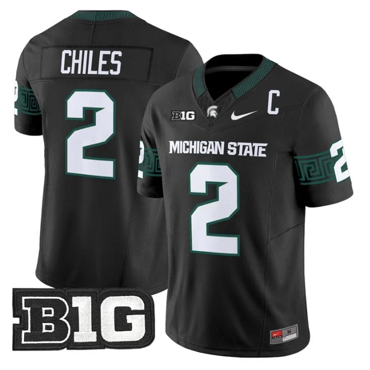 Aidan Chiles Jersey #2 Michigan State Spartans 2025 Vapor Stitched Black 1 Aidan Chiles Jersey #2 Michigan State Spartans 2025 Vapor Stitched Black