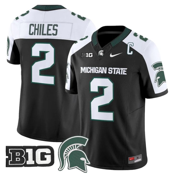 Aidan Chiles Jersey #2 Michigan State Spartans 2025 Vapor Stitched Black Alter 1 Aidan Chiles Jersey #2 Michigan State Spartans 2025 Vapor Stitched Black Alter