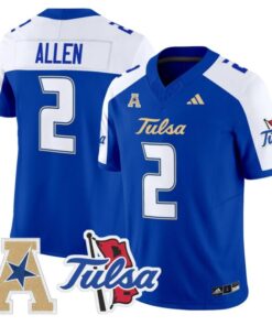 Ajay Allen Jersey #2 Tulsa Golden Hurricane 2025 Vapor Limited Stitched Royal Alter