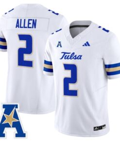 Ajay Allen Jersey #2 Tulsa Golden Hurricane 2025 Vapor Limited Stitched White
