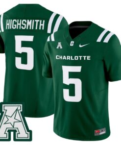 Alex Highsmith Jersey 5 Charlotte 49ers 2025 Vapor Limited Stitched Green