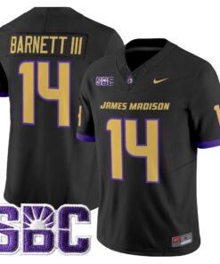 Alternative view of Alonza Barnett III Jersey #14 James Madison Dukes 2025 Vapor Limited Stitched
