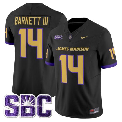 Alonza Barnett III Jersey #14 James Madison Dukes 2025 Vapor Limited Stitched - Image 2