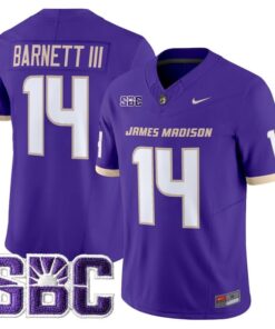 Alonza Barnett III Jersey 14 James Madison Dukes 2025 Stitched Purple