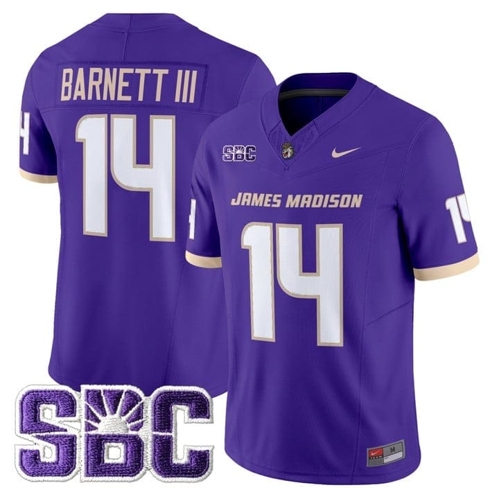 Alonza Barnett III Jersey #14 James Madison Dukes 2025 Vapor Limited Stitched 4 Alonza Barnett III Jersey #14 James Madison Dukes 2025 Vapor Limited Stitched - Image 4