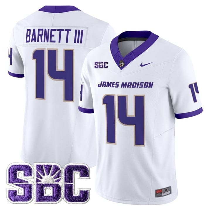 Alonza Barnett III Jersey #14 James Madison Dukes 2025 Vapor Limited Stitched 5 Alonza Barnett III Jersey #14 James Madison Dukes 2025 Vapor Limited Stitched - Image 5