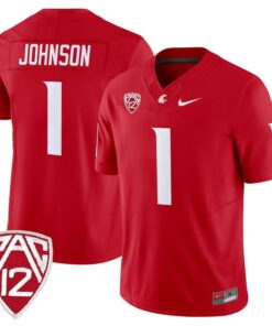 Angel Johnson Jersey 1 Washington State Cougars 2025 Vapor Stitched Crimson