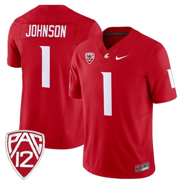 Angel Johnson Jersey #1 Washington State Cougars 2025 Vapor Limited Stitched 4 Angel Johnson Jersey #1 Washington State Cougars 2025 Vapor Limited Stitched - Image 4
