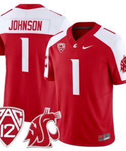 Angel Johnson Jersey 1 Washington State Cougars 2025 Vapor Stitched Crimson Alter
