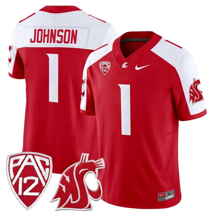 Angel Johnson Jersey #1 Washington State Cougars 2025 Vapor Limited Stitched 3 Angel Johnson Jersey #1 Washington State Cougars 2025 Vapor Limited Stitched - Image 3