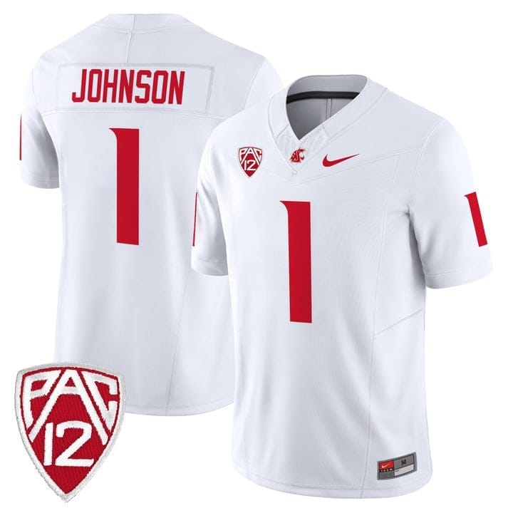 Angel Johnson Jersey #1 Washington State Cougars 2025 Vapor Limited Stitched 5 Angel Johnson Jersey #1 Washington State Cougars 2025 Vapor Limited Stitched - Image 5