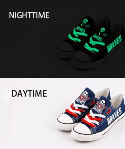 Atlanta BravesLimited Print MLB Students Low Top Canvas Shoes Sport Sneakers