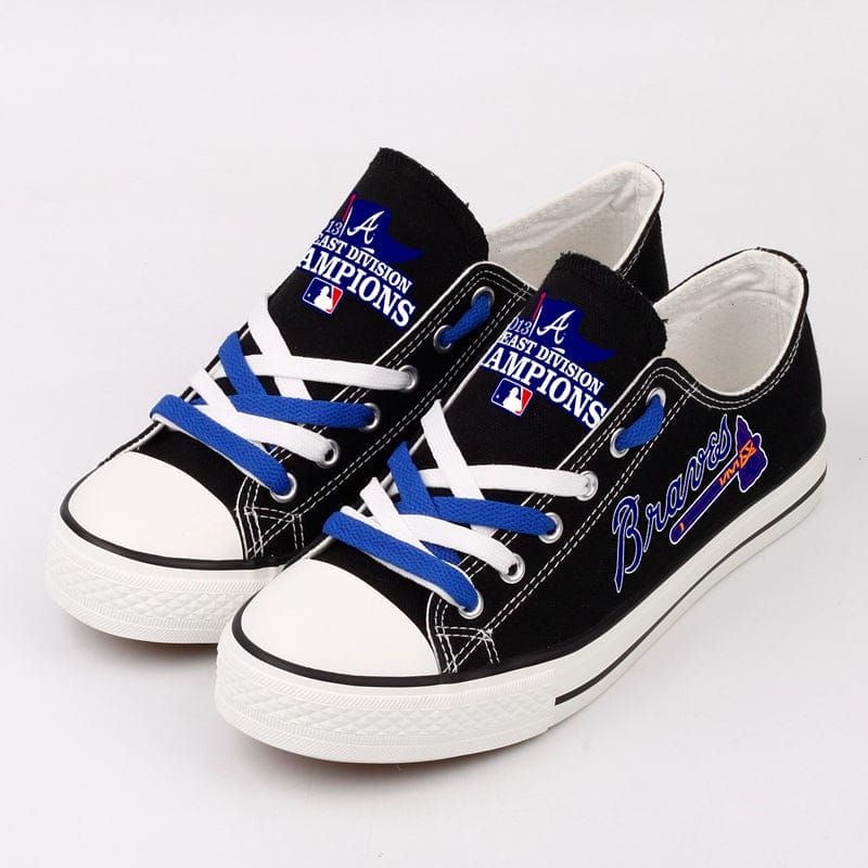 Atlanta Braves  Limited Print Low Top Canvas Shoes Sport Sneakers For Men Women Fans - Image 2