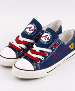 Atlanta Braves Limited Print MLB Students Low Top Canvas Shoes Sport Sneakers af5c5c0e bc4a 4bf5 bec9 0a462677b952