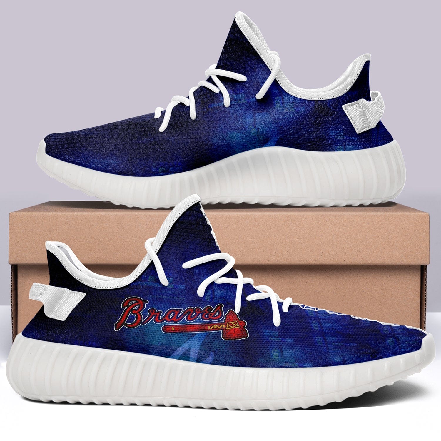 Atlanta Braves NFL 350v Yeezy Sneakers For Men Women Fans 2 Atlanta Braves NFL 350v Yeezy Sneakers For Men Women Fans - Image 2