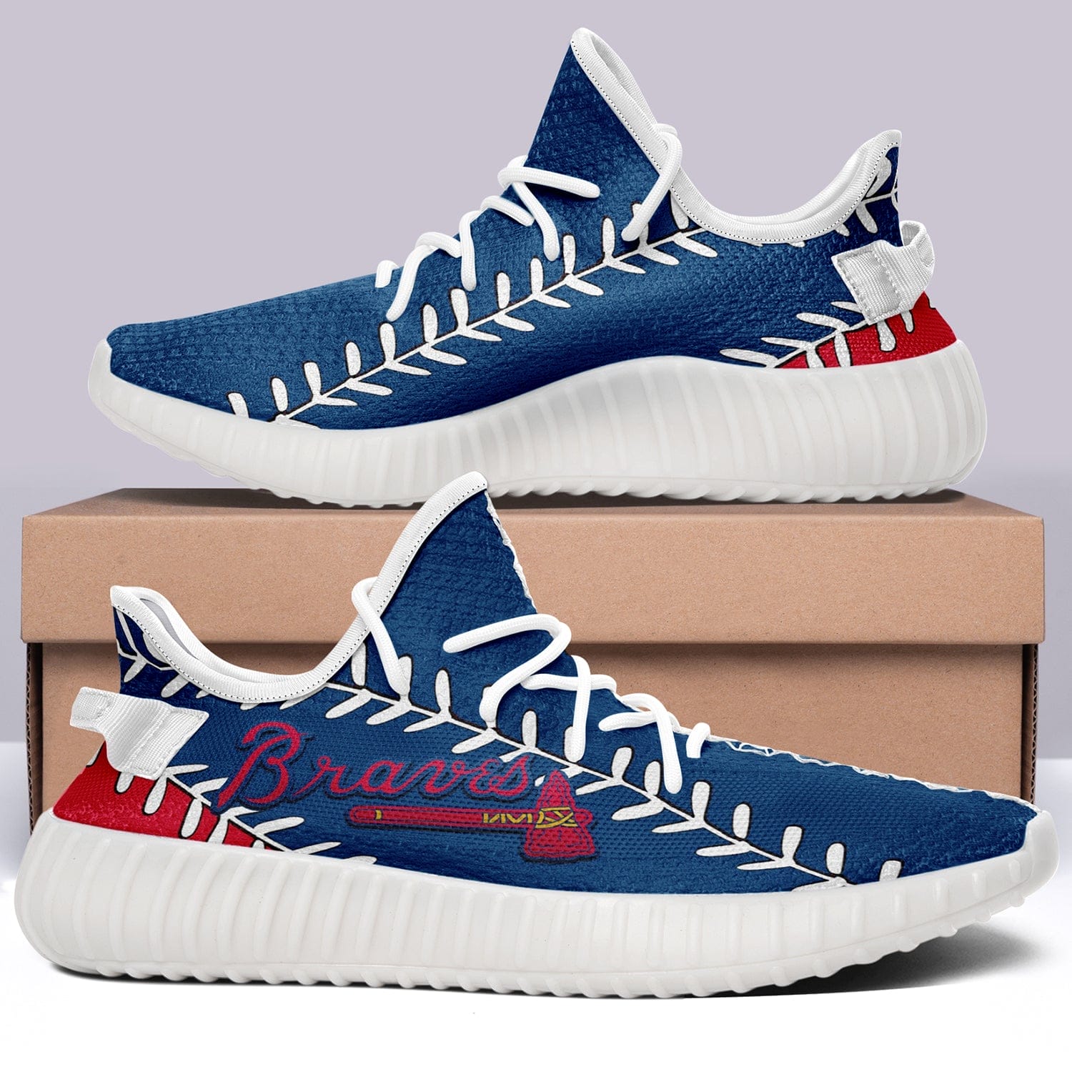 Atlanta Braves NFL 350v Yeezy Sneakers For Men Women Fans 5 Atlanta Braves NFL 350v Yeezy Sneakers For Men Women Fans - Image 5