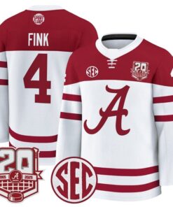 Alternative view of Austin Fink Jersey #4  Alabama Crimson Tide 2025-26 Premium 20th Anniversary Patch Stitched