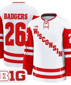 Badgers Jersey 26 Wisconsin Badgers 2025 26 Premium Stitched White
