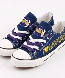Alternative view of Baltimore Ravens Low Top Canvas Sport Sneakers Shoes For Men Women Fans