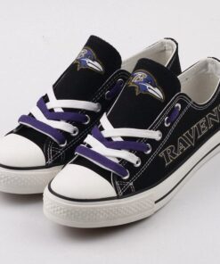Baltimore Ravens Limited Print NFL Students Low Top Canvas Shoes Sport Sneakers 2 7f582466 d1fa 4e2f ba13 9d38592c9bda