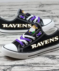 Baltimore Ravens Limited Print NFL Students Low Top Canvas Shoes Sport Sneakers 4