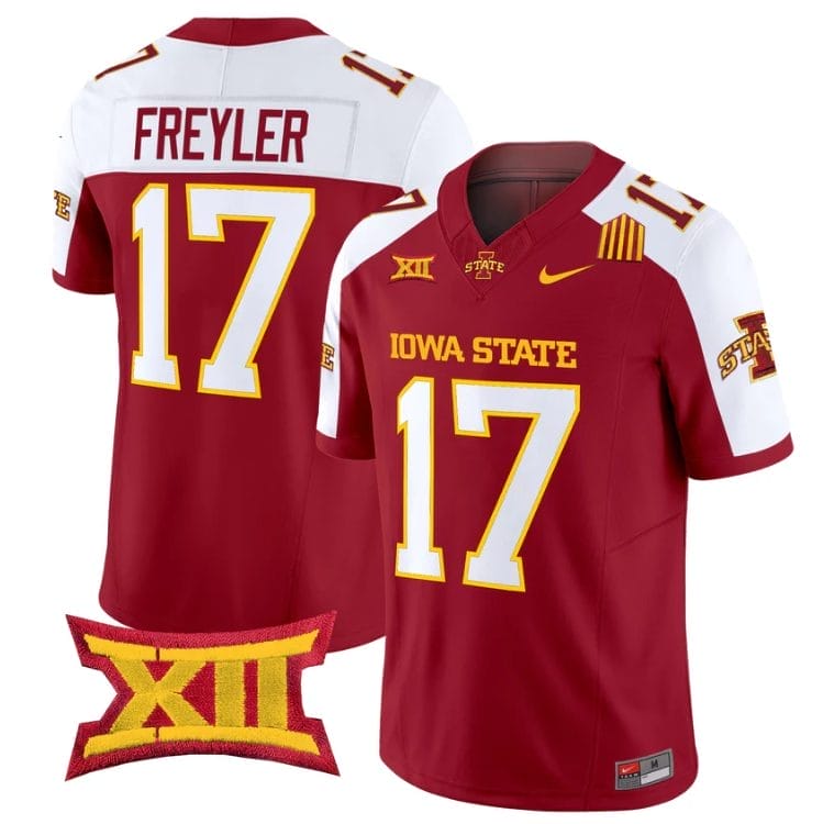 Beau Freyler Jersey #17 Iowa State Cyclones 2025 Limited Stitched Cardinal Alter 1 Beau Freyler Jersey #17 Iowa State Cyclones 2025 Limited Stitched Cardinal Alter
