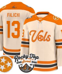 Ben Falicki Jersey 13 Tennessee Volunteers 2025 26 Premium Stitched Cream