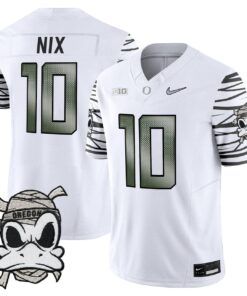 Bo Nix Jersey 10 Oregon Ducks 2025 Mummy Duck Vapor Limited Stitched White Limited