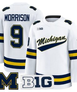 Brendan Morrison Jersey #9 Michigan Wolverines 2025-26 Premium All Stitched 5 Brendan Morrison Jersey 9 Michigan Wolverines 2025 26 Premium Stitched White