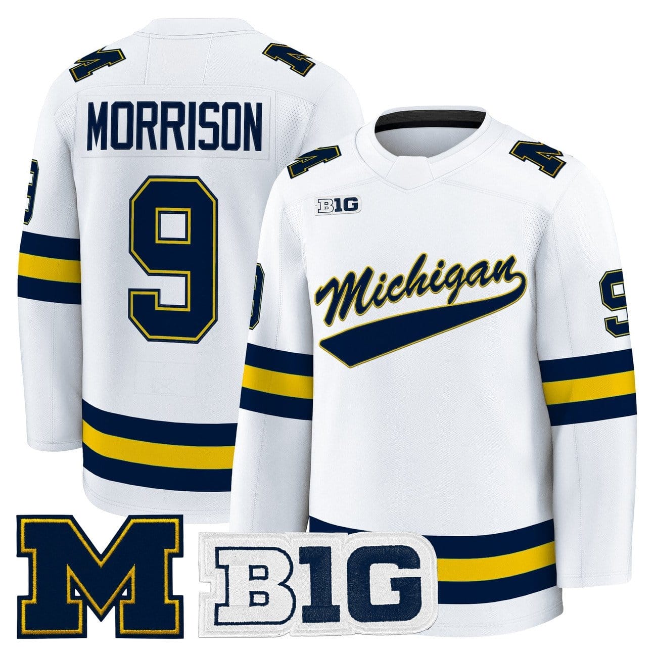 Brendan Morrison Jersey #9 Michigan Wolverines 2025-26 Premium All Stitched 3 Brendan Morrison Jersey #9 Michigan Wolverines 2025-26 Premium All Stitched - Image 3