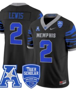 Brendon Lewis Jersey #2 Memphis Tigers 2025 Vapor Limited Stitched Black