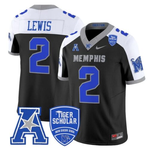 Brendon Lewis Jersey #2 Memphis Tigers 2025 Vapor Limited Stitched Black Alter