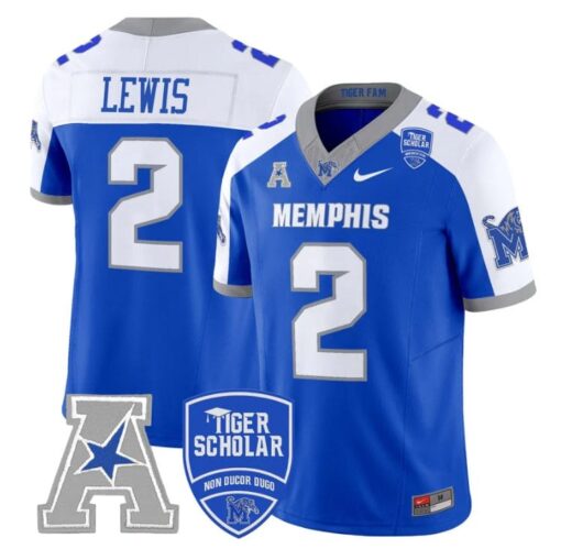 Brendon Lewis Jersey #2 Memphis Tigers 2025 Vapor Limited Stitched Royal Alter
