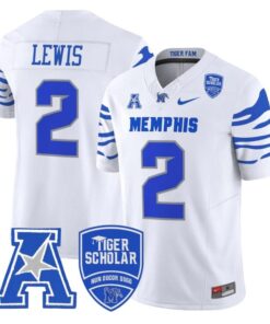 Brendon Lewis Jersey #2 Memphis Tigers 2025 Vapor Limited Stitched White