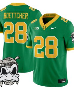 Bryce Boettcher Jersey 28 Oregon Ducks 2025 Mummy Duck Vapor Stitched Green