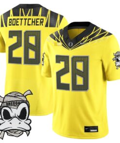 Bryce Boettcher Jersey 28 Oregon Ducks 2025 Mummy Duck Vapor Stitched Yellow