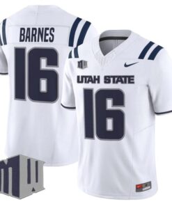 Bryson Barnes Jersey #16 Utah State Aggies 2025 Vapor Limited Stitched White