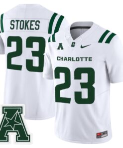 CJ Stokes Jersey #23 Charlotte 49ers 2025 Vapor Limited Stitched