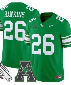 Caleb Hawkins Jersey #26 North Texas Mean Green 2025 Vapor Stitched Green