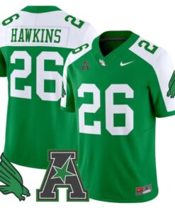 Caleb Hawkins Jersey #26 North Texas Mean Green 2025 Vapor Stitched Green Alter