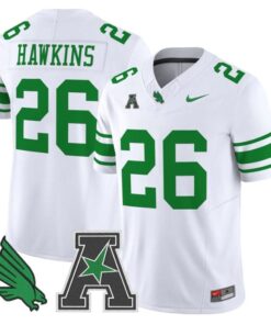 Caleb Hawkins Jersey #26 North Texas Mean Green 2025 Vapor Stitched White