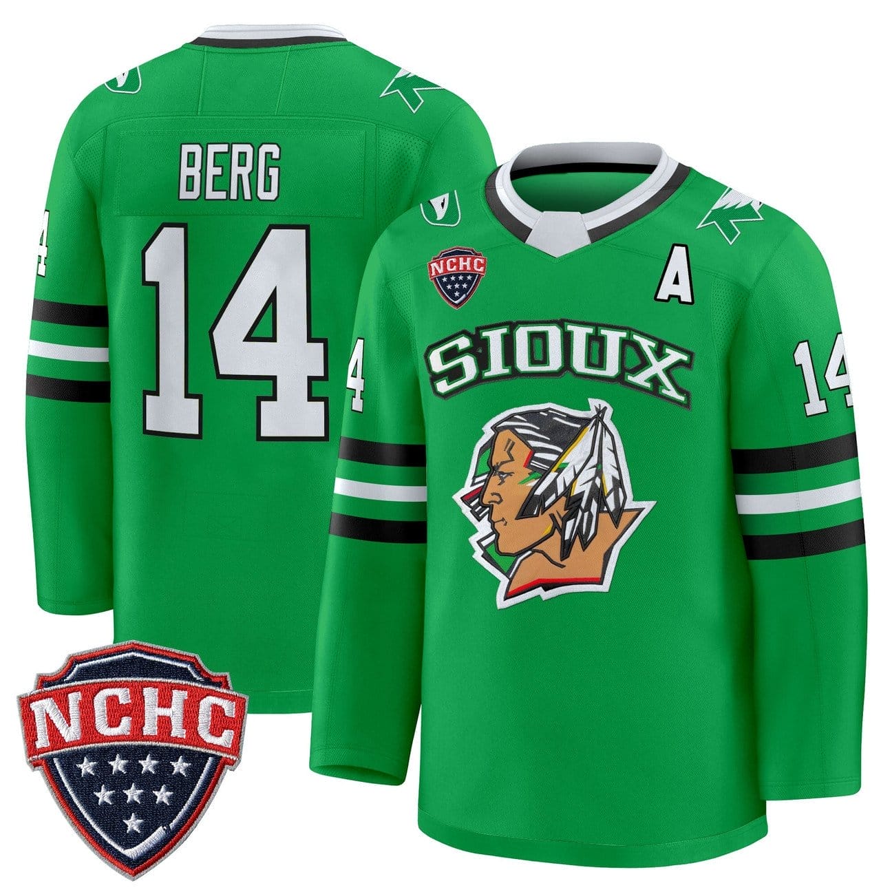 Cameron Berg Jersey #14 North Dakota Fighting Hawks 2025-26 Stitched 2 Cameron Berg Jersey #14 North Dakota Fighting Hawks 2025-26 Stitched - Image 2