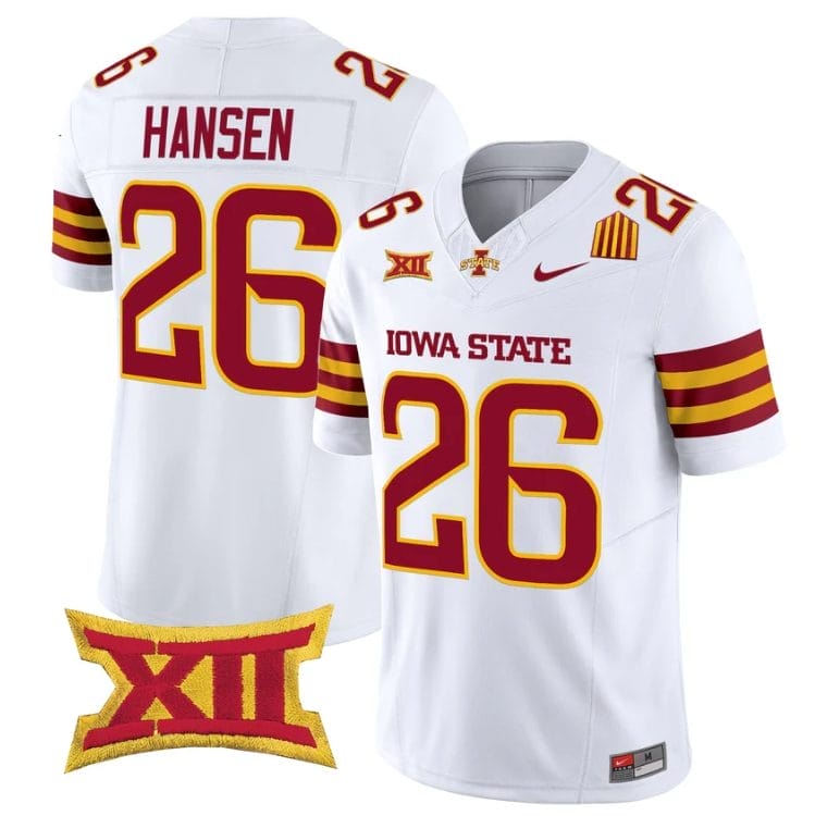 Carson Hansen Jersey #26 Iowa State Cyclones 2025 Limited Stitched White 1 Carson Hansen Jersey #26 Iowa State Cyclones 2025 Limited Stitched White
