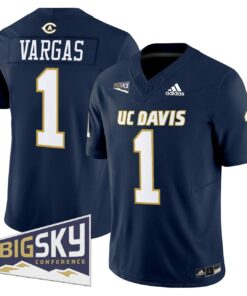 Carter Vargas Jersey 1 UC Davis Aggies 2025 Lake Tahoe Patch Stitched Navy