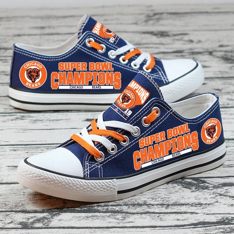 Chicago Bears Low Top Canvas Sport Sneakers Shoes For Men Women Fans 4 Chicago Bears Low Top Canvas Sport Sneakers Shoes For Men Women Fans - Image 4