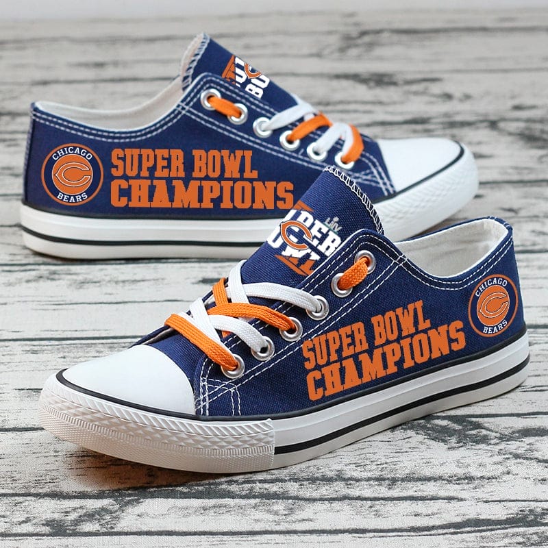 Chicago Bears Low Top Canvas Sport Sneakers Shoes For Men Women Fans 2 Chicago Bears Low Top Canvas Sport Sneakers Shoes For Men Women Fans - Image 2